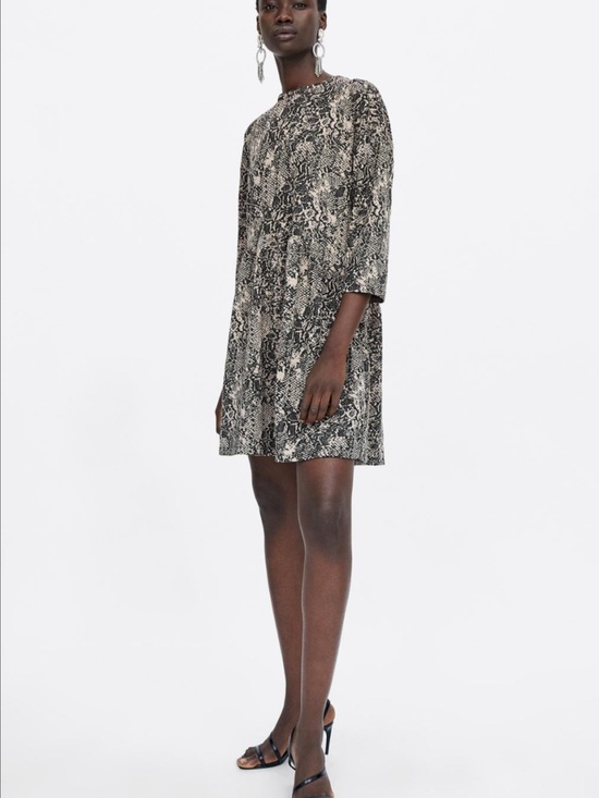 Zara Dresses & Skirts - Zara Black and White Snake Print Mini Dress